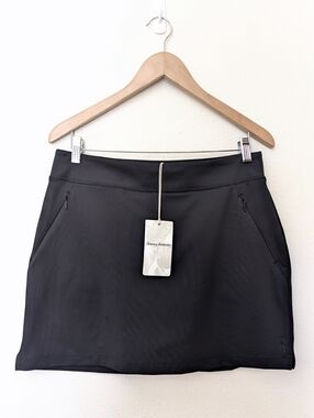 Tommy Bahama Aubrey Skort Island Zone Small Black SW920685 Active Skirt UPF 30